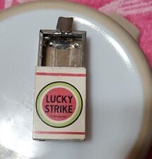 2 Vintage Lucky Strike Cigarette Ashtray Travel Personal Metal Flip Open A picture