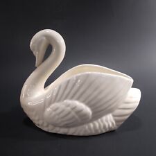 Vintage White Swan Bird Pottery Ceramic Planter Vase Signed Artistic Gifts Korea picture