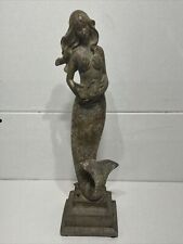Mermaid. Statue Fantasy Nautical Art Figurine. 14in. Resin. picture
