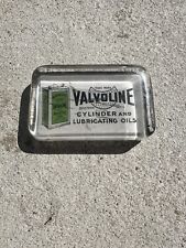 Vintage Valvoline Motor Oil Clear Heavy Glass Advertising Paperweight picture