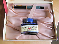 VTG  PELICAN FOUNTAIN PEN 14 K GOLD NIB WITH INK ORIGINAL BOX MADE IN GERMANY picture