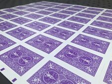 Bicycle Purple Rider Back Uncut Sheet of Playing Cards  picture