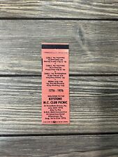 Vintage Keystone Mc Club Picnic Matchbook Cover Advertisement picture