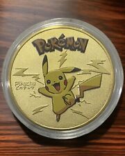 Pokemon - Gold Plated Coin - Pikachu - IN PROTECTOR picture