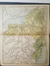 Original 1894 railroad map Drawn by American Bank Note Co New York Jersey 9