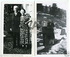 2 Antique Snap Shot Photos - BATTIE Family - Older Couple - Tom & Sophie  picture