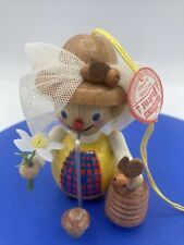 Vintage Steinbach Germany 3” Wooden Bee Hive Keeper Christmas Ornament picture
