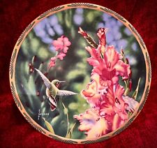 RARE AUTOGRAPHED Gems of Nature Calliope Hummingbird Gladioli By Cyndi Nelson picture