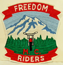 ORIGINAL OLD FREEDOM RIDERS MOTORCYCLE CLUB JACKET PATCH EMBROIDERED RARE picture