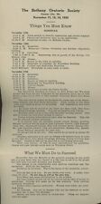 November 17, 18, 19 1922 The Bethany Oratorio Society Schedule and Ephemera picture