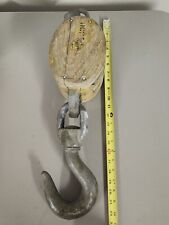 Large Block Tackle Pulley Double Vintage Antique 21 lbs picture