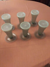 VTG TUPPERWARE SMOKE GRAY SET of 6 PARFAIT PUDDING JELLO CUPS COMPLETE w/LIDS picture