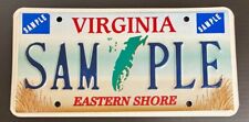 Virginia 1999 EASTERN SHORE SAMPLE License Plate # SAM PLE picture