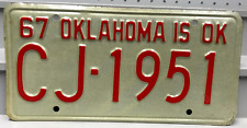 1967 Oklahoma License Plate CJ-1951 picture