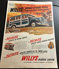 1951 Willys Jeep Station Wagon - Vintage Illustrated Color Print Ad / Wall Art picture