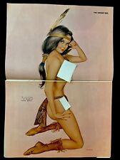 VARGAS GIRL April 1973 Playboy Pin-Up Original Cute Indian Wearing Moccasins picture