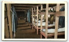 c1915 ARMY NAVY COMPANY BUNKS EARLY POSTCARD P1588 picture