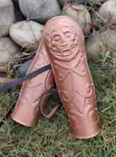 Fantasy Lion Antique Leg Pair | Medieval Copper Antique Lion Legs Armour Greave picture