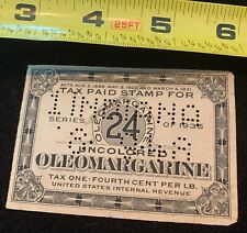 Rare 1935 Indiana Tax Stamp for Oleomargarine  picture