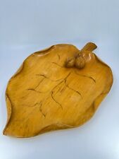 Mid Century Modern Italian wood leaf & acorn serving tray Charcuterie Board Apps picture