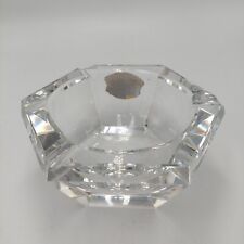 Vintage Val Saint Lambert Clear Cut Glass Crystal Square Belgium Sticker Ashtray picture