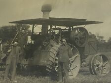 Circa 1910 Vtg Farm Steam Tractor In Field Farmers  RPPC Real Photo postcard picture