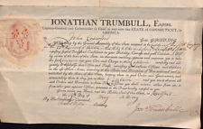 Jonathan Trumbull Signed Document picture