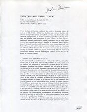 Milton Friedman 1976 Nobel Prize Economics Rare Signed Autograph Lecture JSA picture