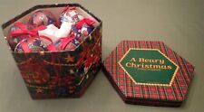 NOS Vtg A Beary Christmas 12 Bear XMAS Ornaments 1995 C&F Enterprise NEVER USED picture