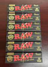 RAW Classic BLACK KING SIZE WIDE Rolling Papers- 5 PACKS picture