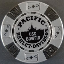 PACIFIC HD~Hawaii ~ USS BOWFIN (Gray/Black AKQJ) Harley Davidson Poker Chip picture