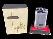 Vintage Ronson Highlite Lighter Chrome Stripes w/ Original Box VG+ picture