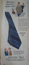 1940s Arrow Lido Mens Neckties Ties Someone Invent Cellophane Muffler Ad picture
