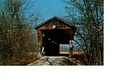 Vintage Monroe County Indiana McMillan Covered Bridge Unposted Postcard #557 picture