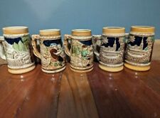 Vintage Japanese Beer Mug Steins.  Set Of 5 picture