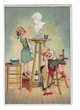 Old Trade Card Ridge's Food Infants Invalids Woolrich Girl Sculpture Highchair picture