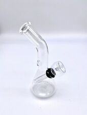 5”  CLEAR BENT NECK Mini Bubbler Bong Hookah,REAL GLASS -  picture