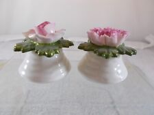 Ansley Carnation and Rose Flowers English Bone China Salt and Pepper Shakers picture
