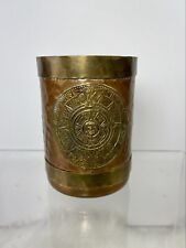 Vintage Mayan Aztec Calendar Copper Hammered Coffee Mug Stein picture