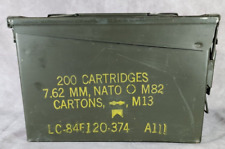 Vintage Military EMPTY 200 Cartridges. 7.62 MM-M82 M13 Carton NATO AMMO Box picture