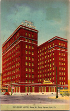 VINTAGE POSTCARD RICHFORD HOTEL PERRY SQUARE ERIE, PA. OUTSIDE VIEW OF HOTEL picture