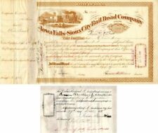 Iowa Falls and Sioux City Rail Road Co. Issued to and signed by Oliver Ames - St picture