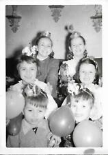 FOUND FAMILY PHOTOGRAPH Black  + White VINTAGE Original 45 44 U picture