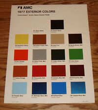 Original 1977 American Motors AMC Full Line Exterior Paint Colors Sales Sheet 77 picture