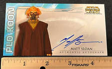 2002 Topps Widevision Star Wars Episode II Plo Koon Matt Sloan Autograph Card AA picture
