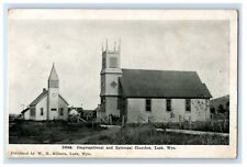 c1910's Congregational And Episcopal Churches Lusk Wyoming WY Antique Postcard picture