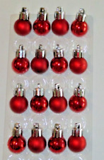 Red Mini Ornaments Christmas Shiny & Satin 3/4