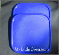 Tupperware NEW Set of 2 Modular Mates Replacement Square Seals Lids BLUE picture