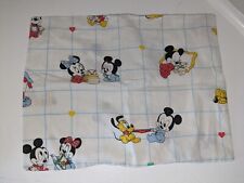 Vintage 80s Dundee Disney Baby  Toddler Pillow Case Mickey Minnie Mouse  picture