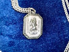 Vintage St Christopher Medal W/24” Chain Theda 925SS  Blessed By Pope John XXIII picture
